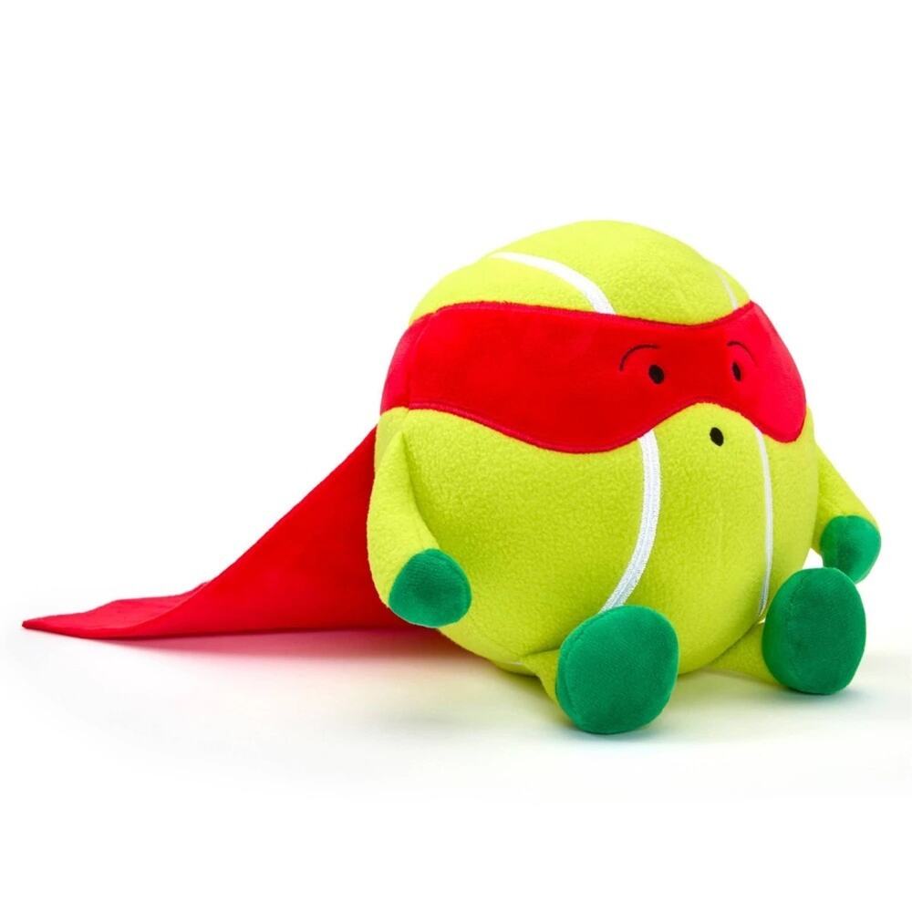 FAO Schwarz Heroes of the Game Tennis Plush Toy 7.5" Neon Yellow Red Green Cape
